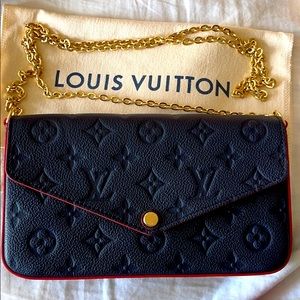 🇫🇷Louis Vuitton Pochette Felicie Marine Rouge